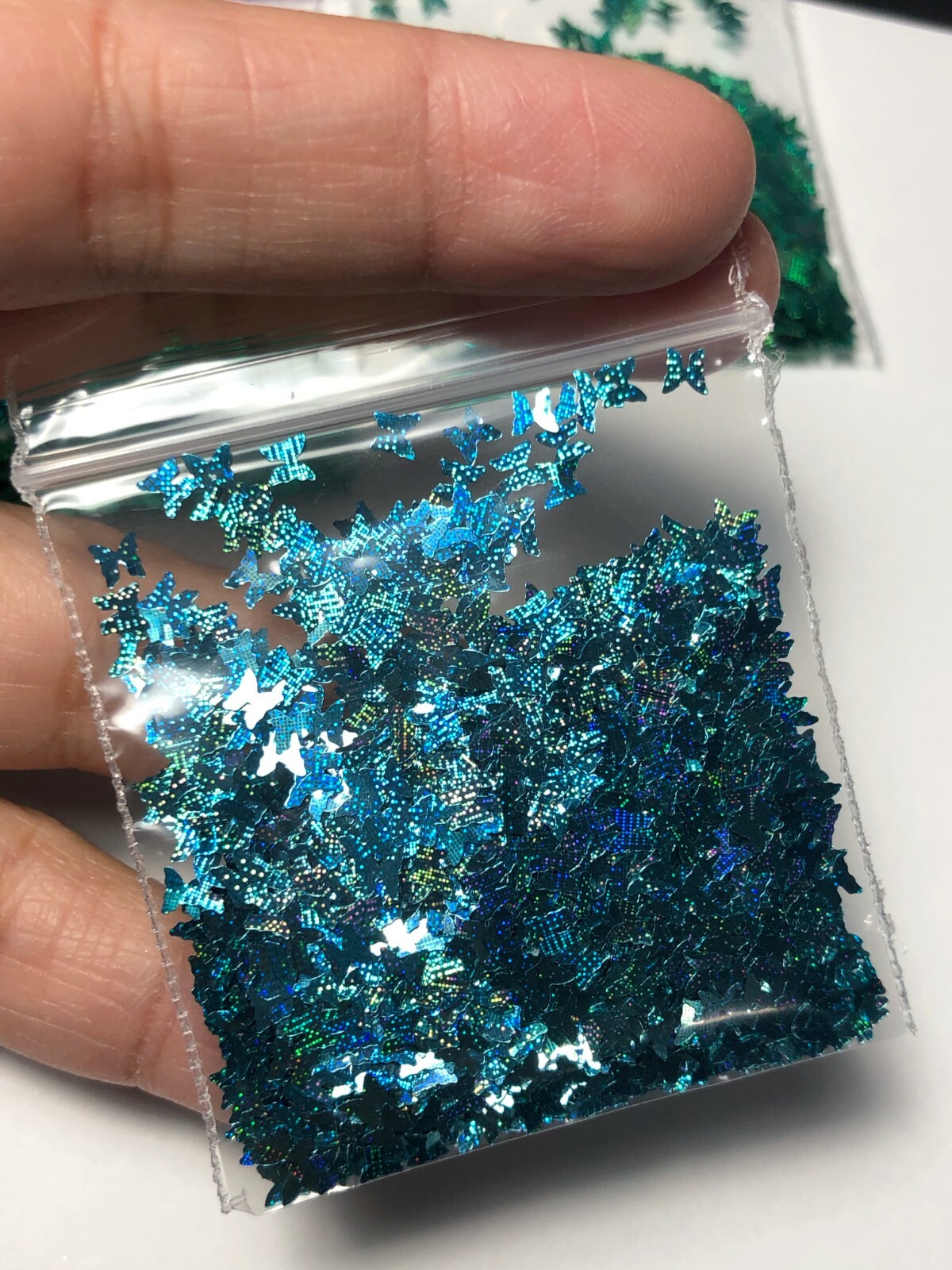 Solvent Resistant LASER BUTTERFLY shape Glitter U Choose Color Nail Art Face