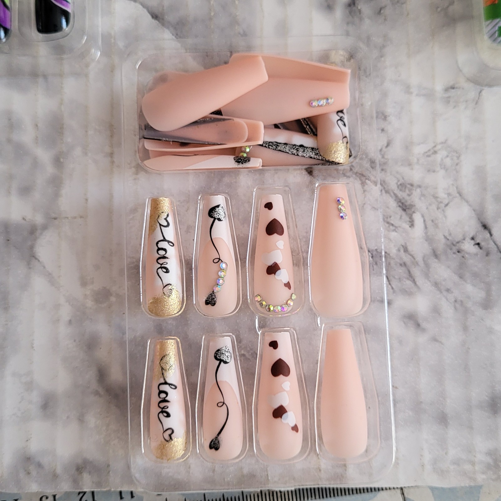 (Lot Of 4) Do It Yourself Nails, New 24 Pcs Per Box, 96 Total False, Fake Nails