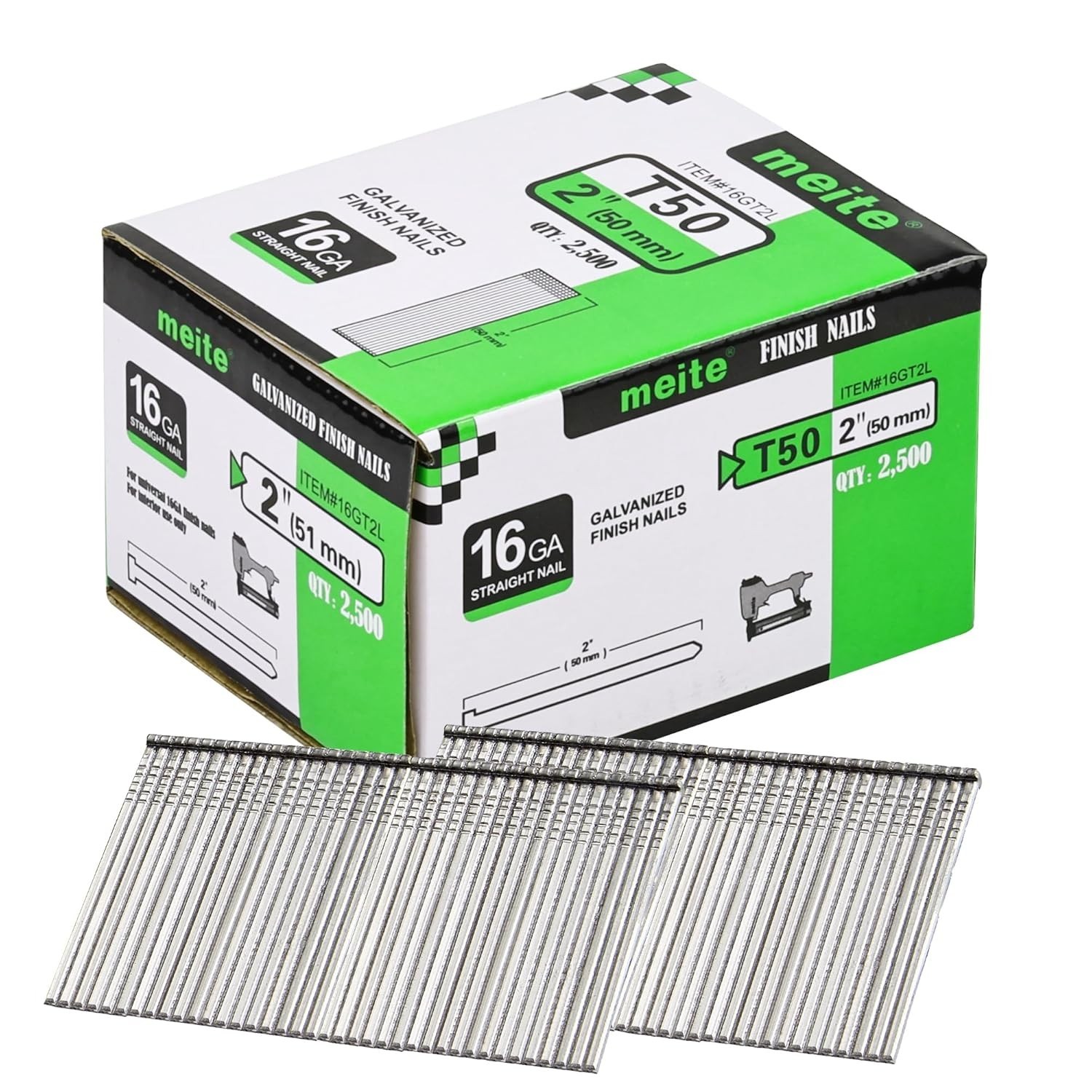2-Inch Galvanized Finish Nails 16 Gauge 2500-Count
