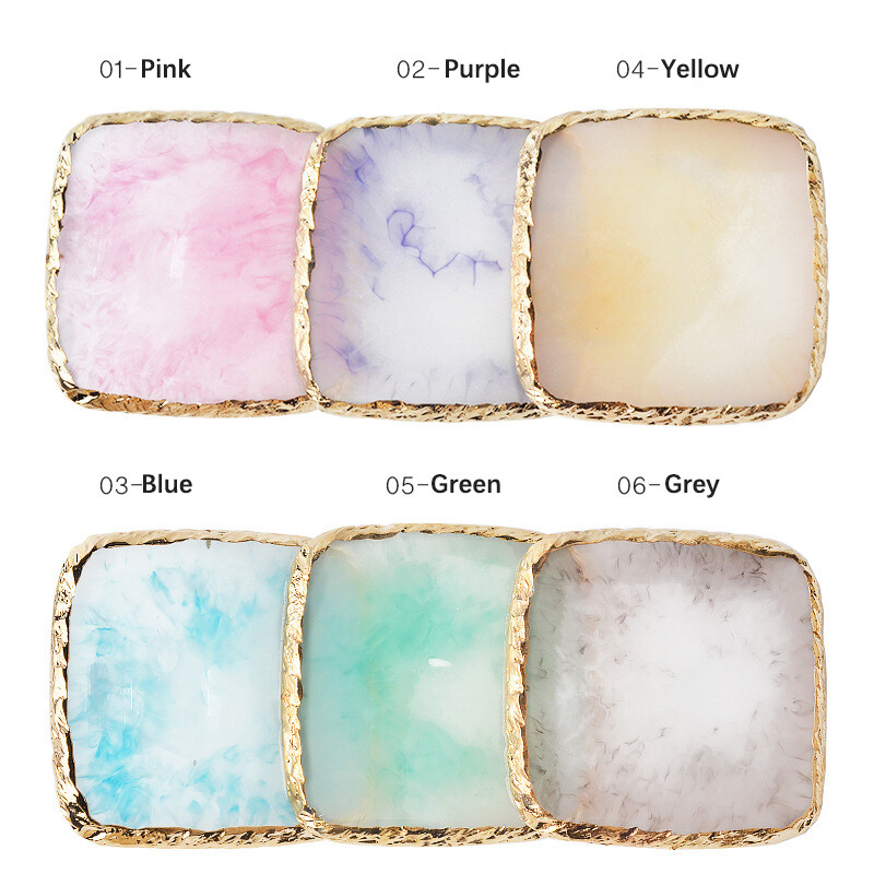 Natural Resin Stone Color Square Palette Gel Polish Display Nail Art Tool CHOOSE