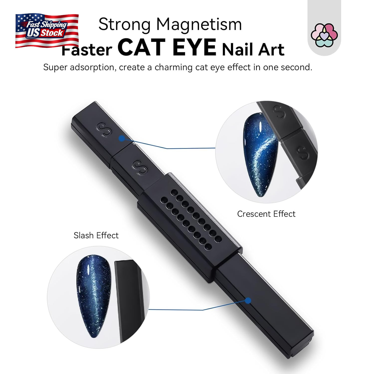 SAVILAND Cat Eye Magnet for Nails: 9PCS Cat Eye Gel Nail Polish Magnet Nail Art