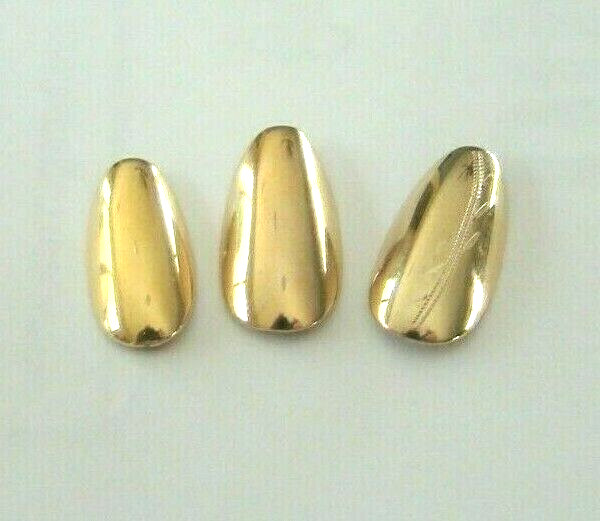 3/$25 ASSORTED MARVELOUS LIFETIME 14 KT GOLD PLATED BRASS REUSABLE FINGERNAILS