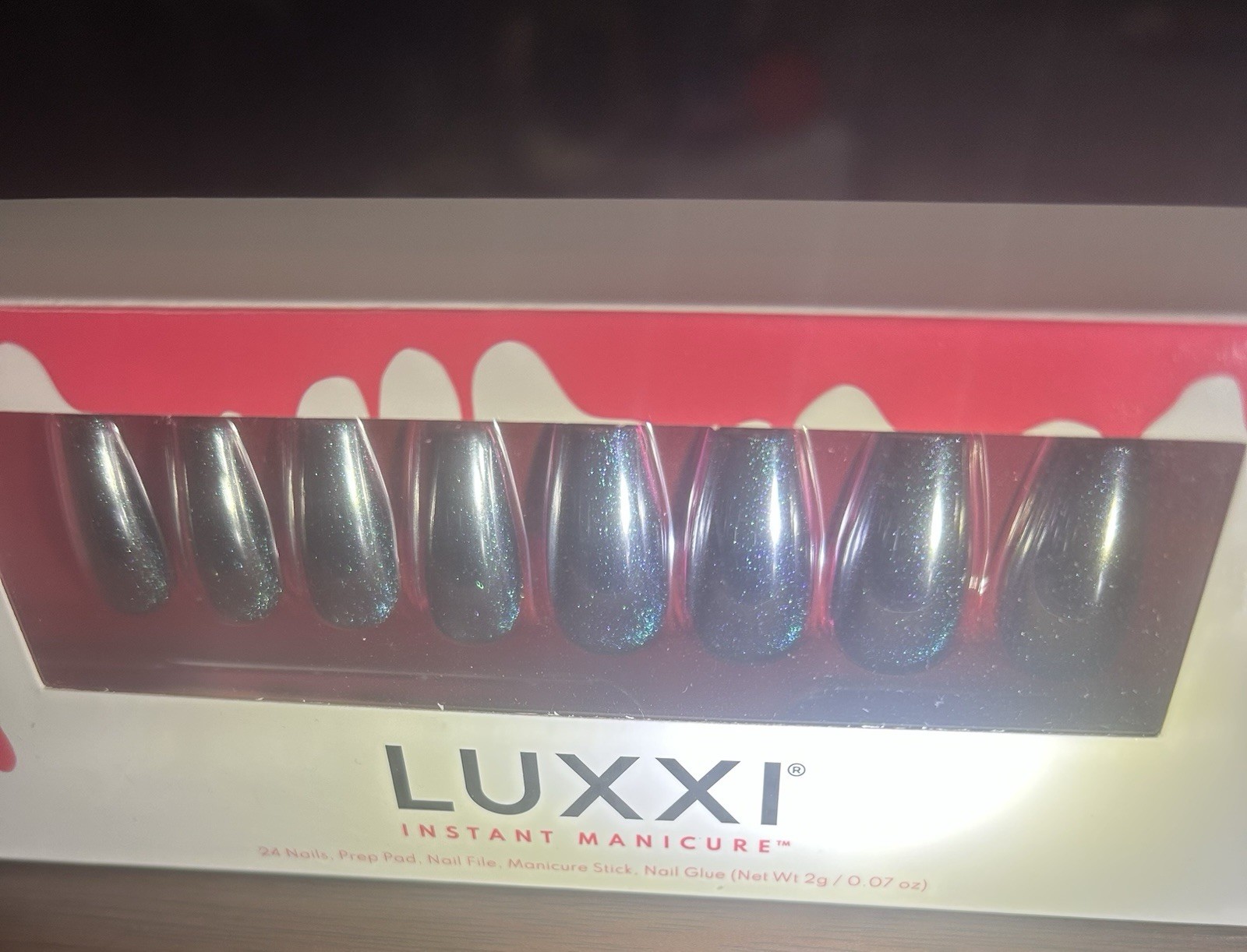 LUXXI Press-On Nails. Lot Of 4. Glue Included. Coffin