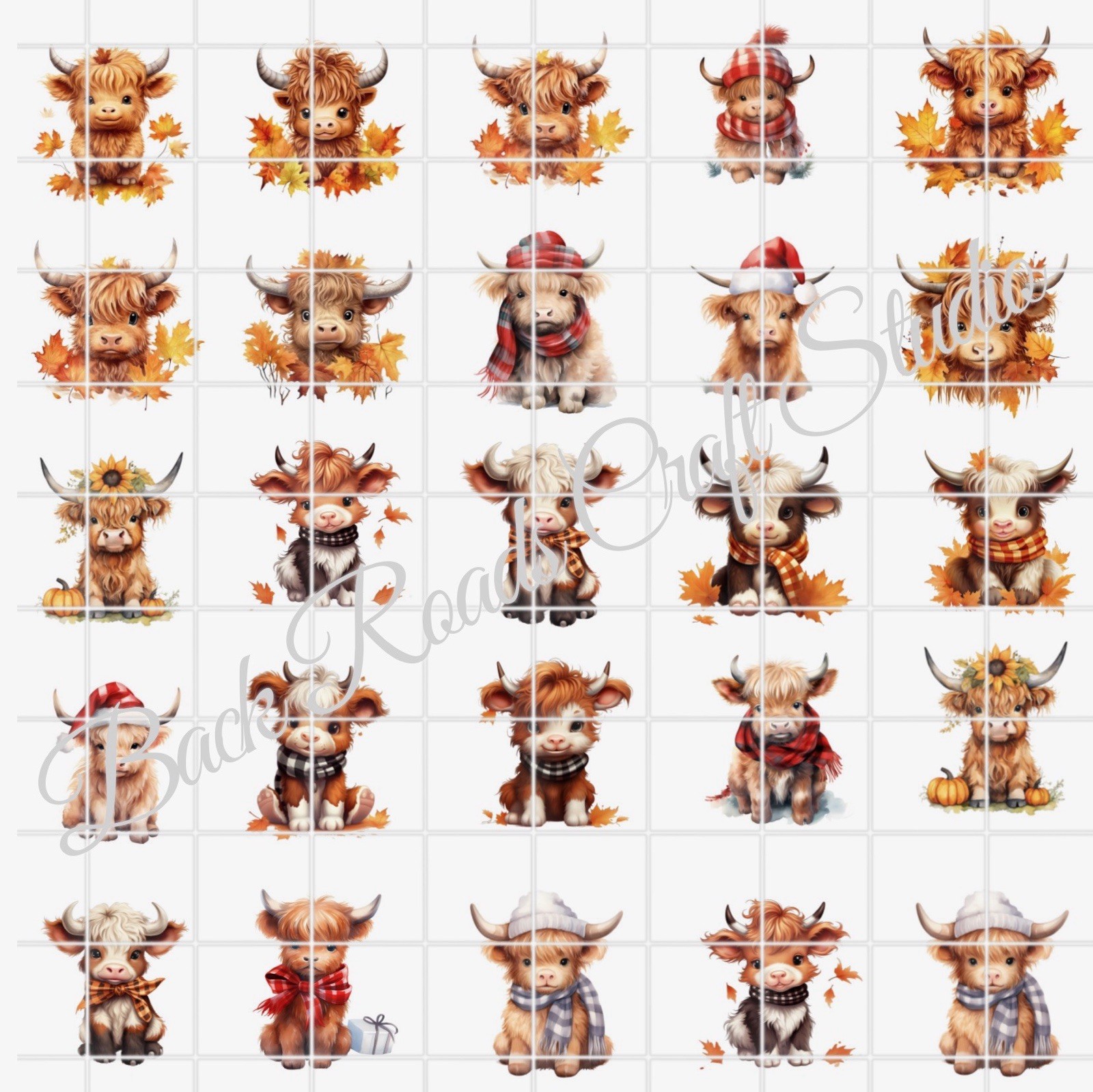 Cows Waterslide Decals Finger Nail, Instructions (set of 50) SS