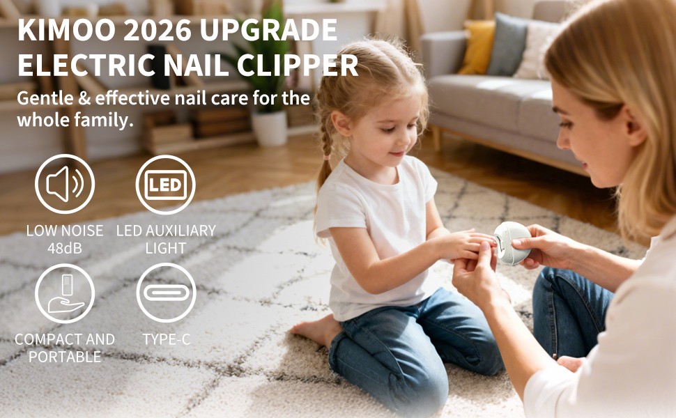 Automatic Nail Clipper for Baby, Electric Nail Trimmers with LED Light & 2