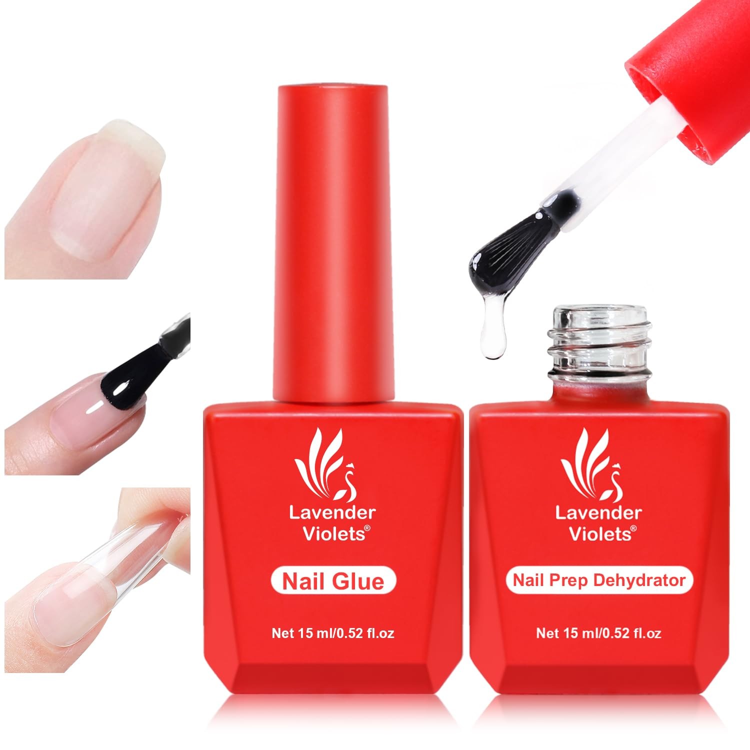 10 in Nail Glue and Prep Dehydrator Set 15ml for Acrylic Nails Tips Press on …