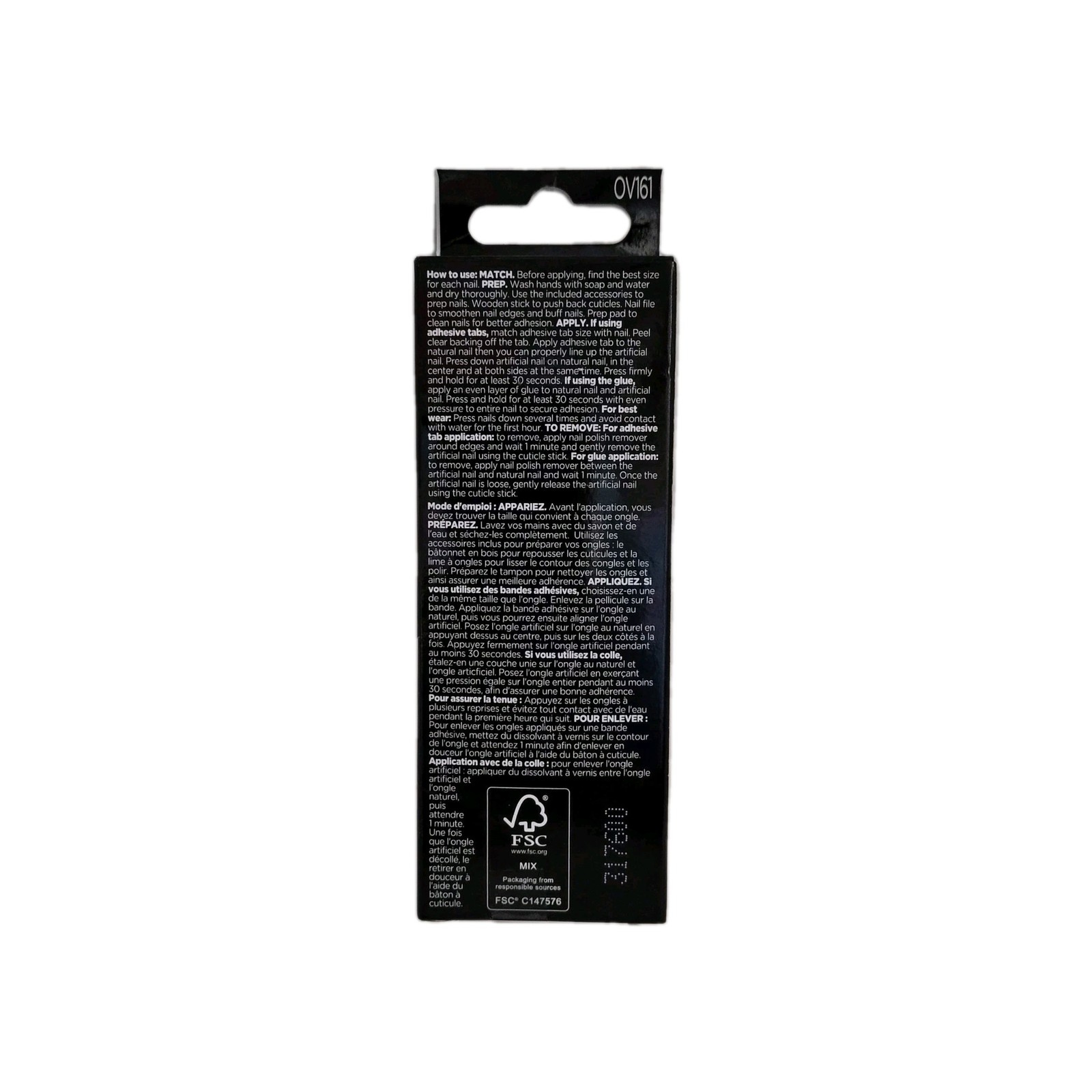 Sally Hansen SALON EFFECTS PERFECT MANICURE 24 OVAL Press-On Nail OV161 MOON-AMI