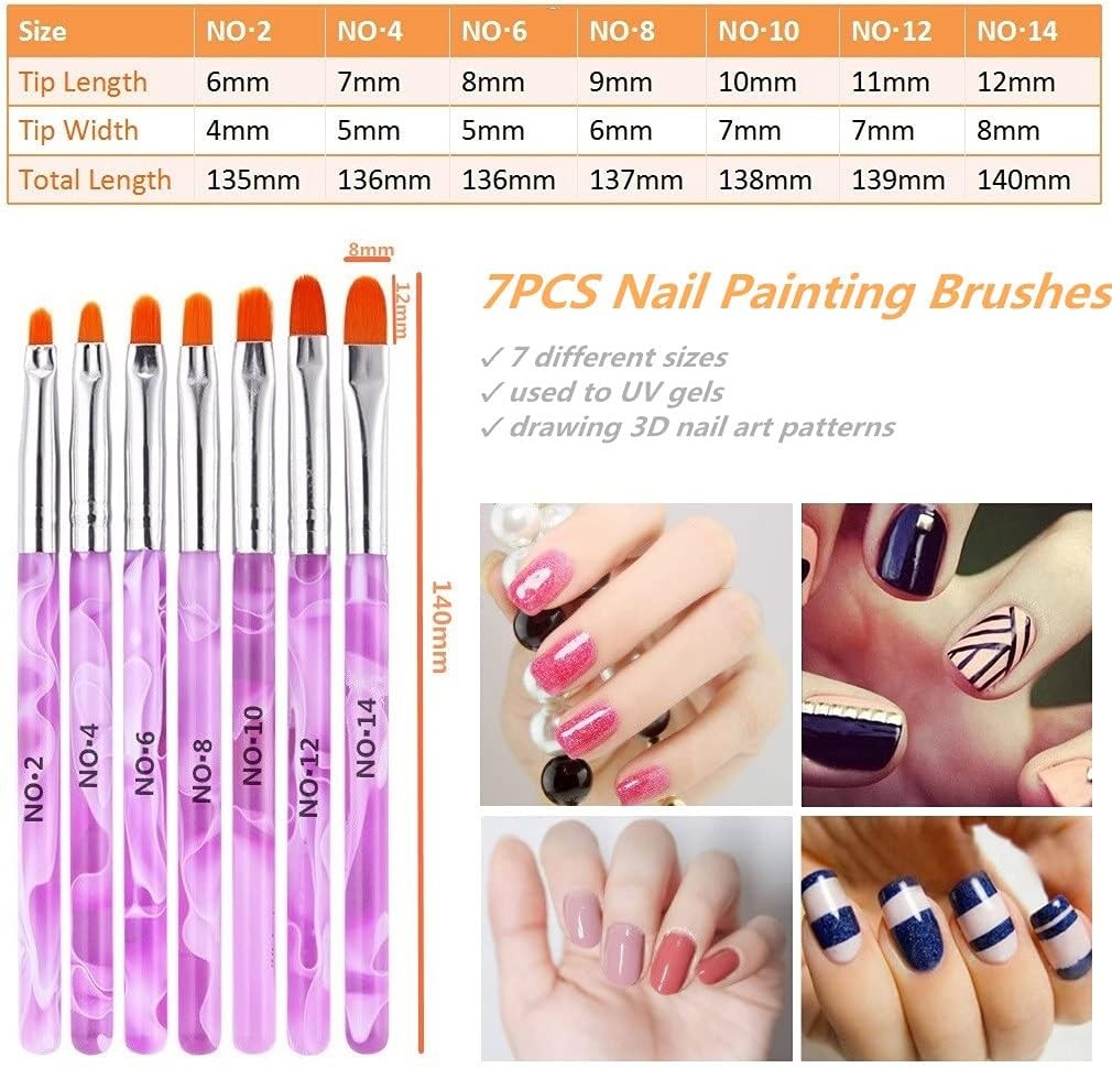 UV l Nail Brush, Acrylic Nail Tips Builder Brush Pen Ding