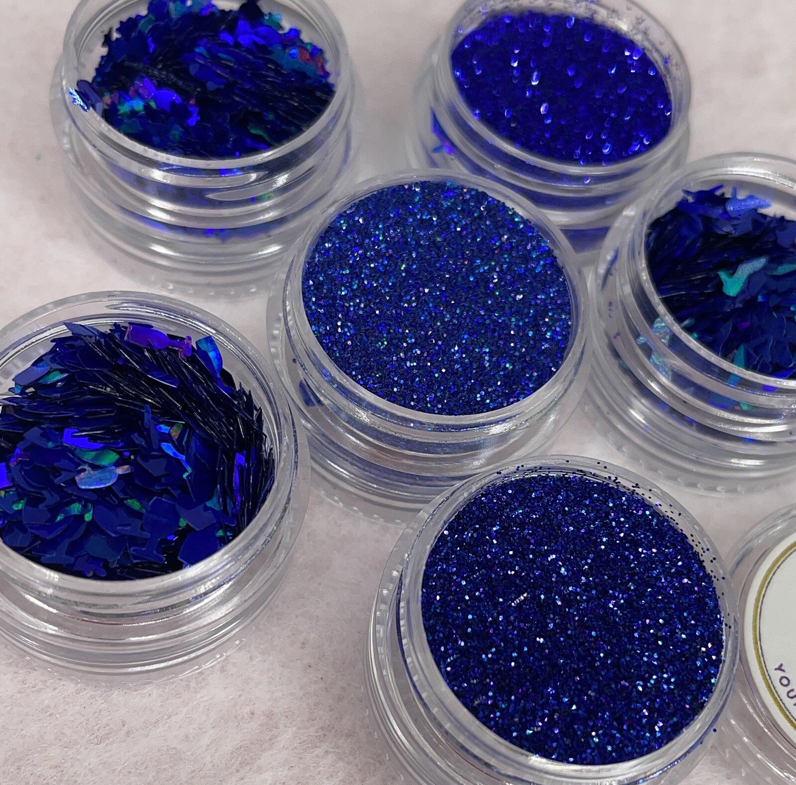 Holographic premium Deep Ocean Blue Glitter Stack 6pcs Laser Loose Glitter DIY