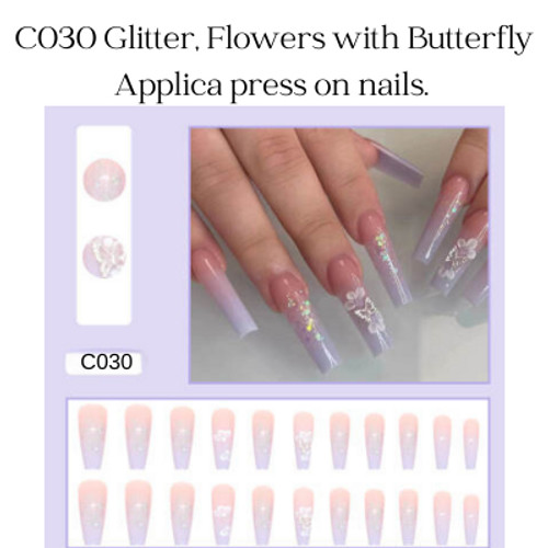 Double Bling, C-type nails. Plenty of bling for casual and up dress.