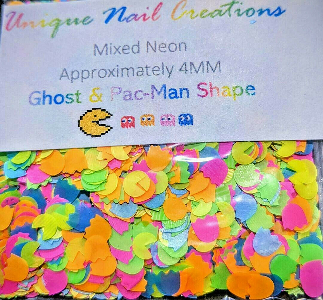 GHOST&PaCMaN GLITTER Shape~Multi Colors~Nail•Acrylic•Gel•Body Art•Face•Festival