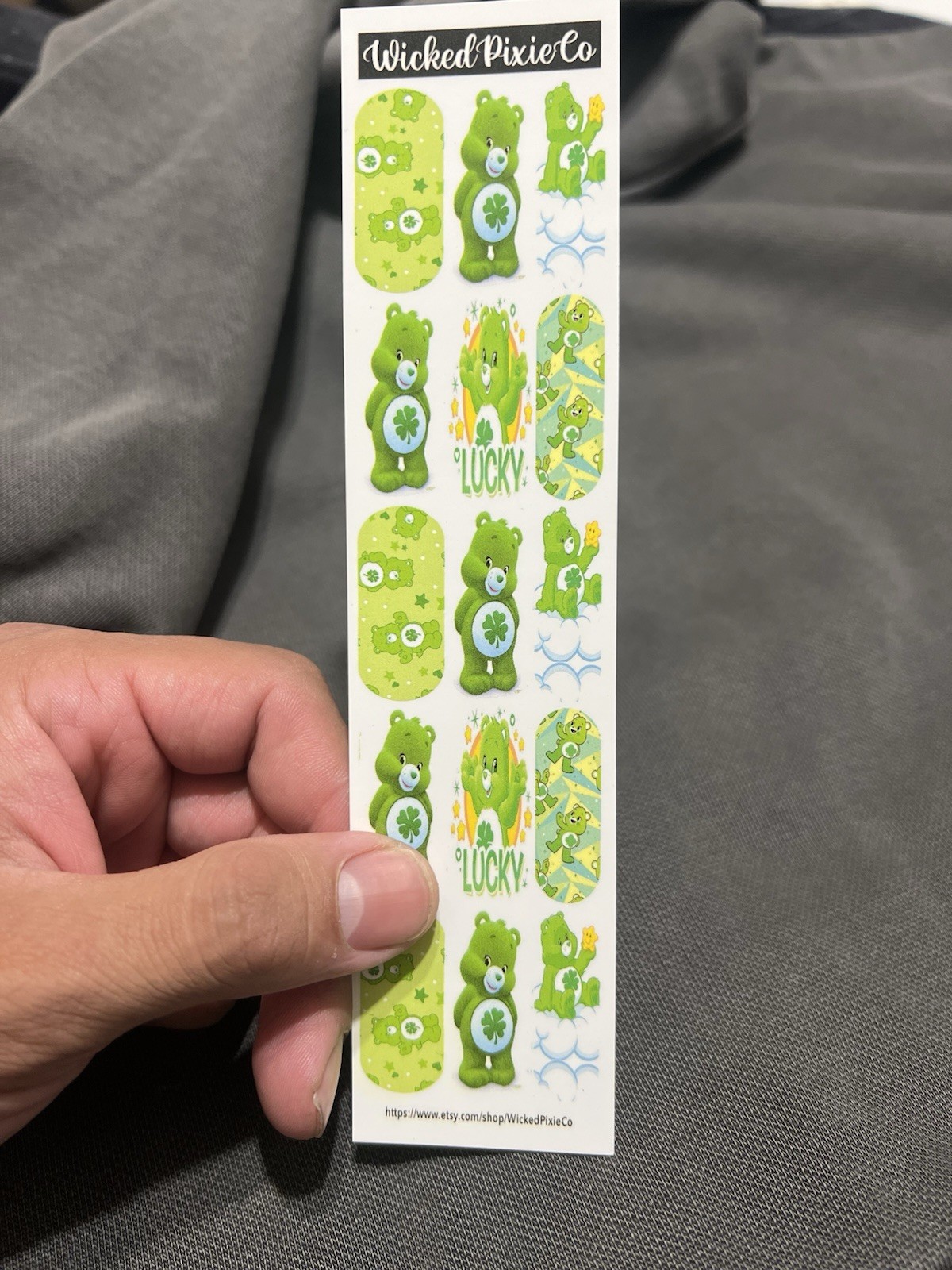 Nail Decals Care Bears Green Disney Teddy Bear Water Slide