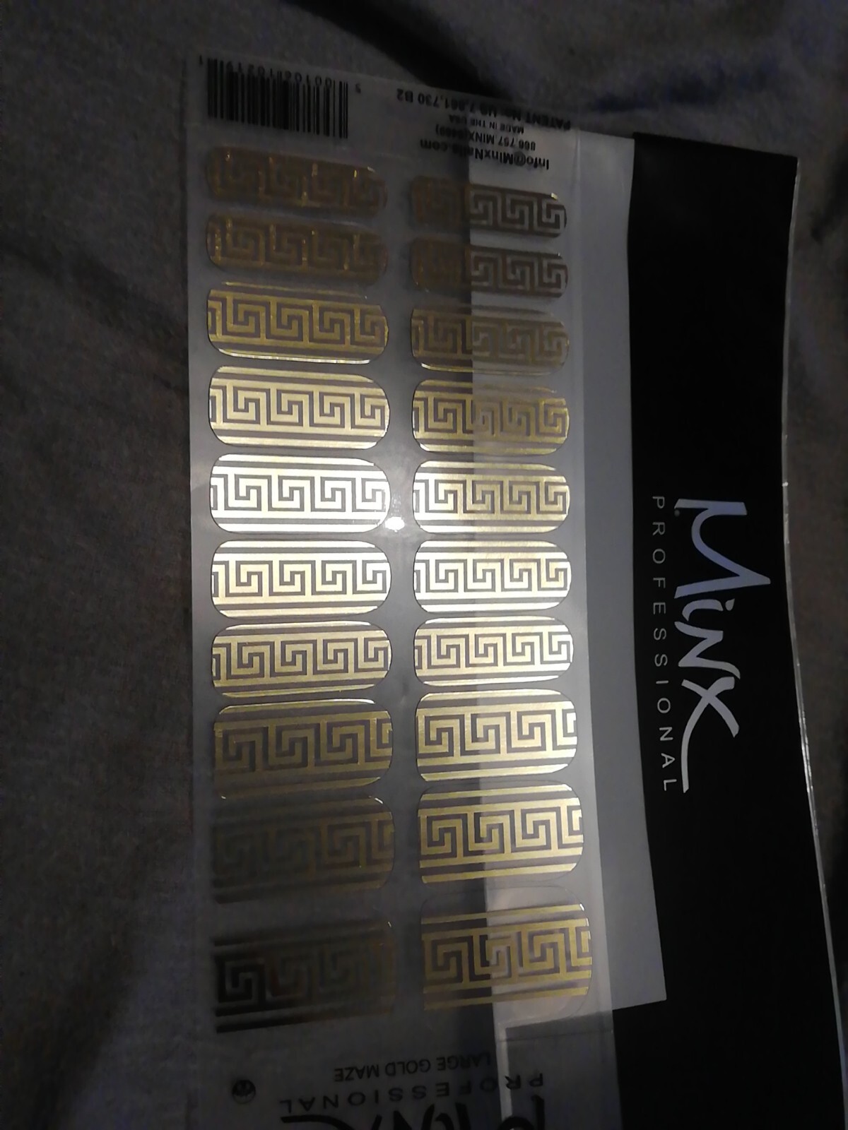 Large Gold Maze MINX PROFESSIONAL NAIL WRAPS NEW SALON QUALITY (a)