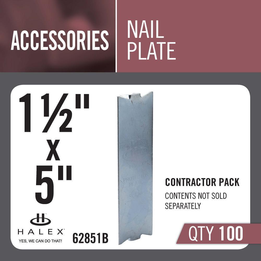 Nail Plate Electrical Wire Protector Steel Zinc Plated 100 Pack 1-1/2 in x 5 in