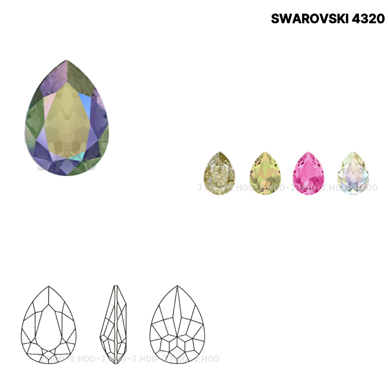 Swarovski 4320 Pear Fancy Stone 8*6mm(4pcs)