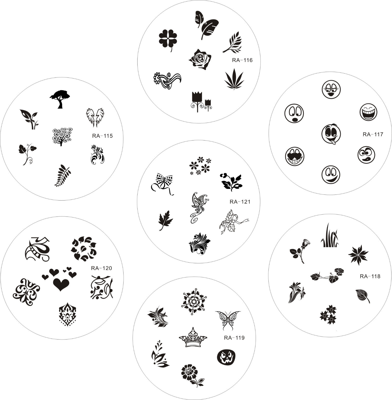 Red Angel 21pc Nail Art Polish Stamping Image Manicure Plates Design – Series #1