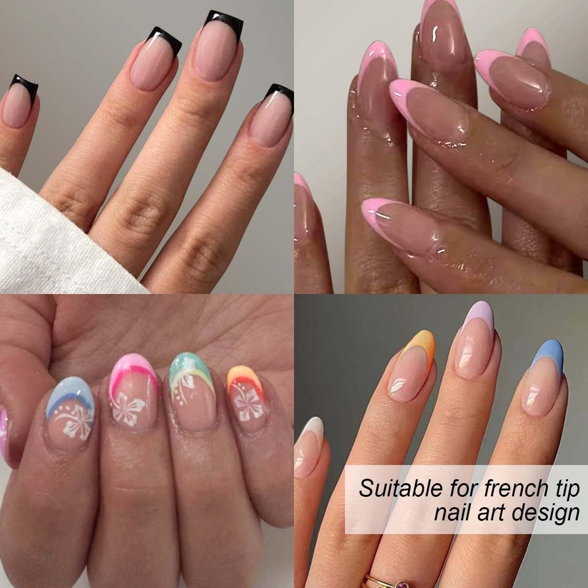 French Manicure Strips,French Tip Nail Stickers for Nails Art Designs,Self Adhes