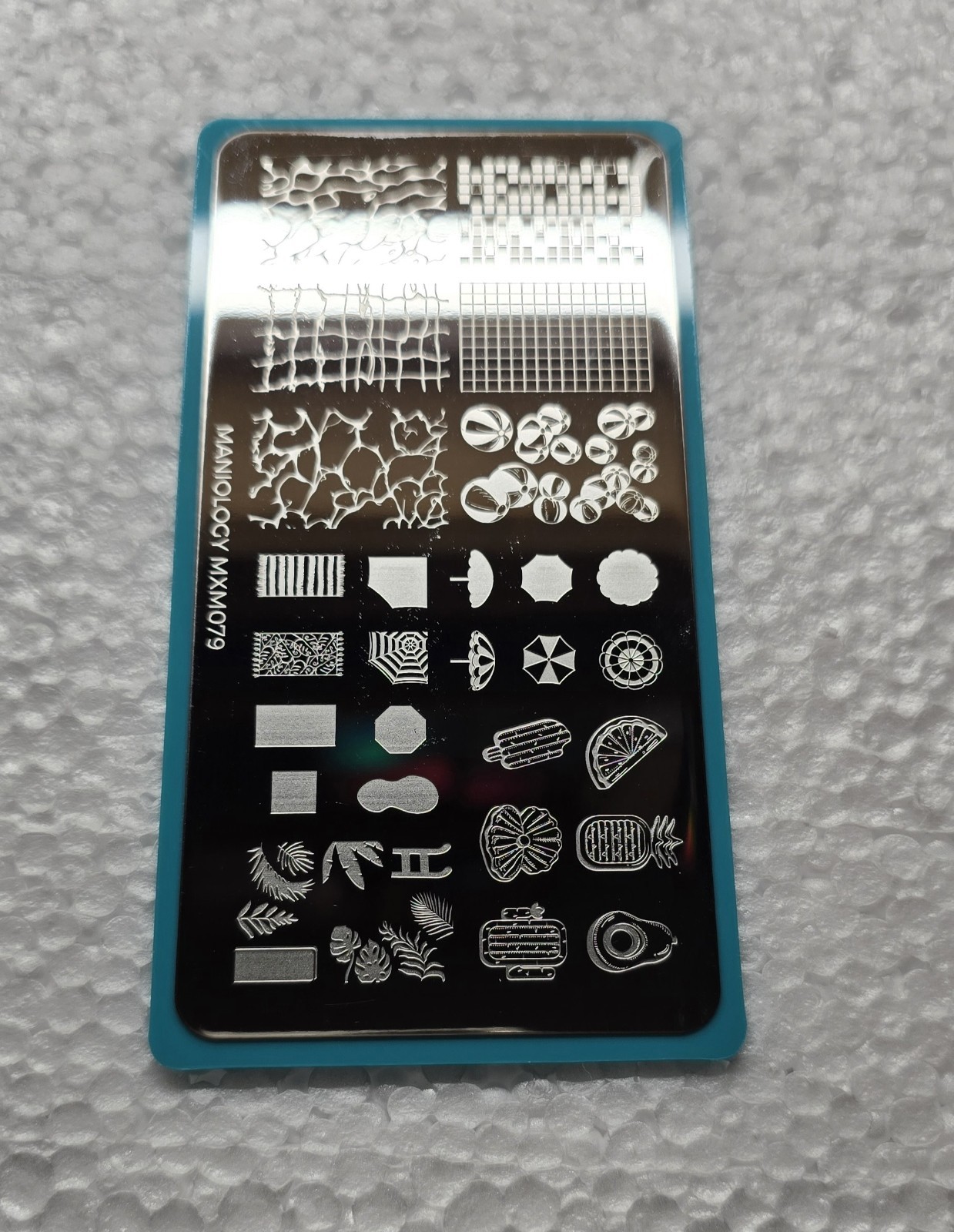 Pool Party Lap Life Maniology MXM079 Nail Stamp Plate Summer Swim Water Umbrella
