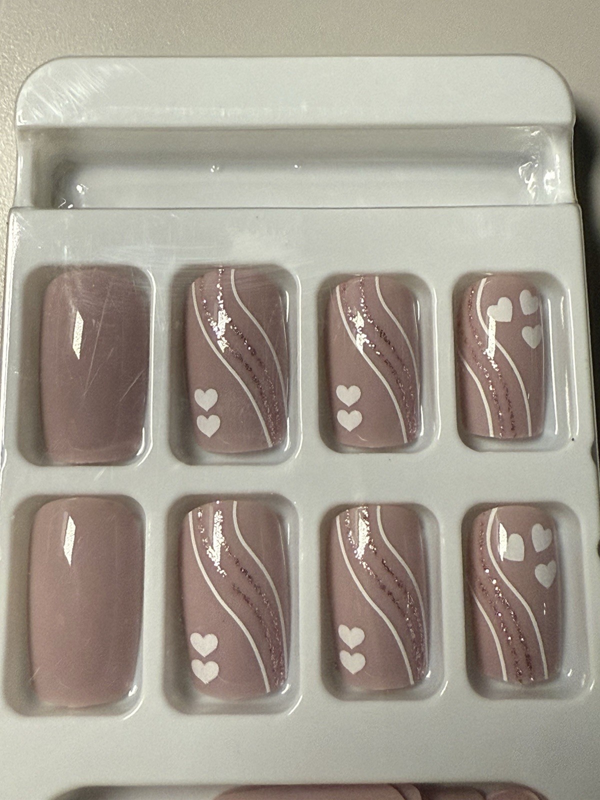 SET OF 2 Glitter French Tips & Heart Design