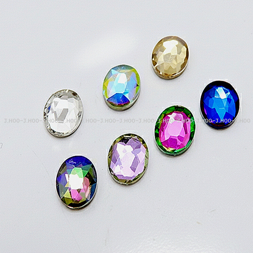 J.HOO Crystal 7603 Oval Flat Back Rhinestones 8×6mm Nail Art (10pcs)