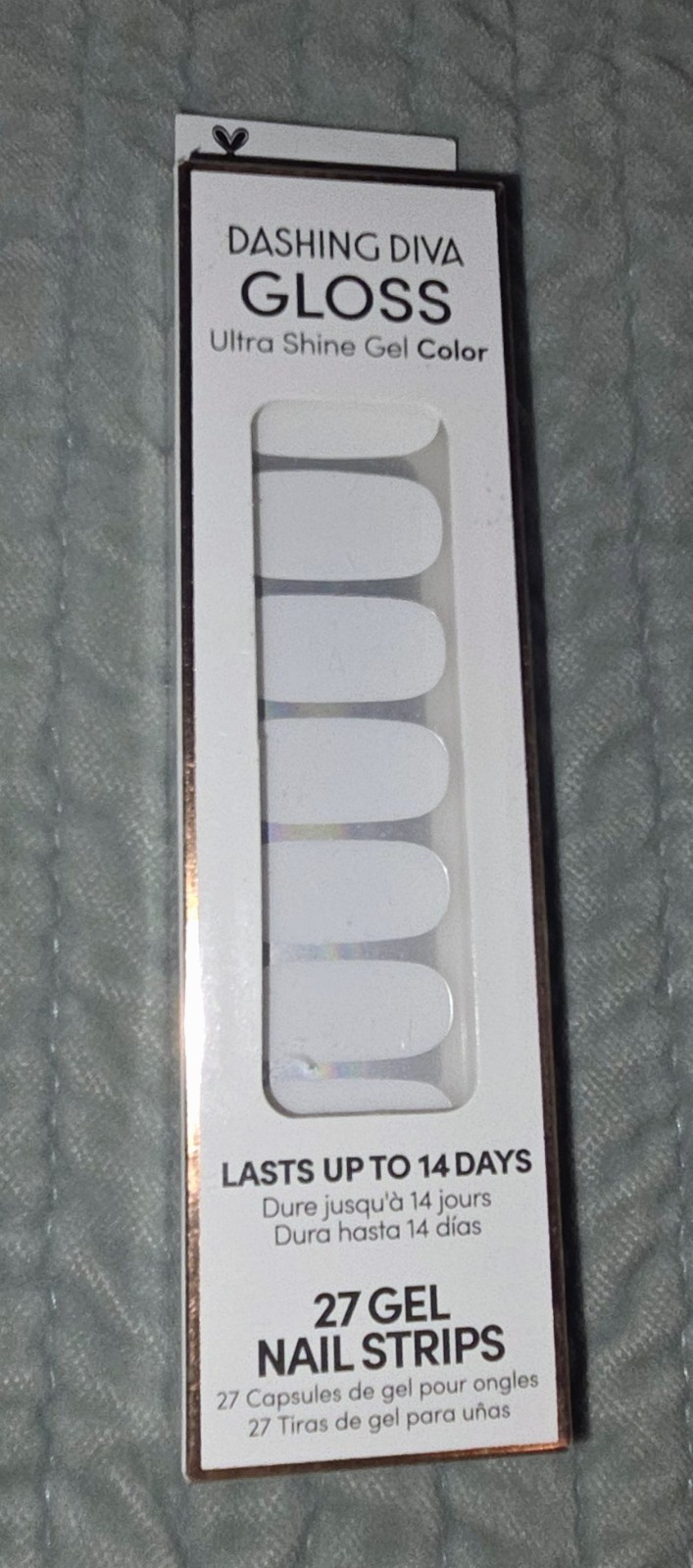DASHING DIVA Gloss Ultra Shine Gel Color 27 Nail Strips WHITE CANVAS