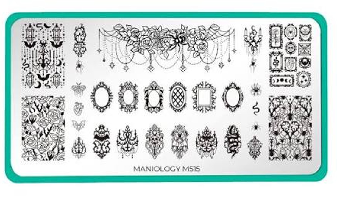 Maniology M515 Gothic Grandeur Nail Stamping Plate – New with Sleeve Halloween