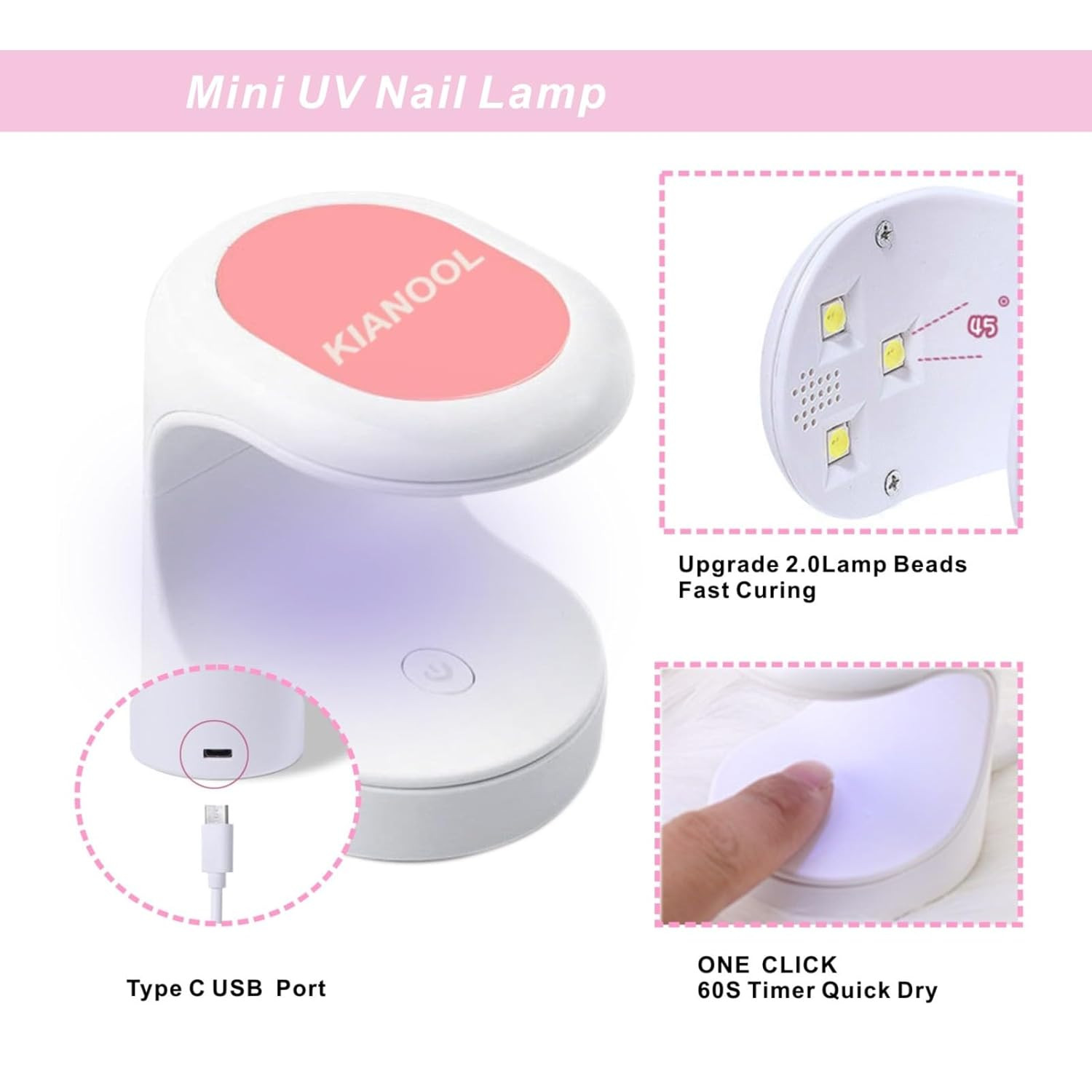 Gel X Nail Kit Almond, 552Pc Short Nail Tips with U V Lamp, 5 in 1 UV Glue | Pre
