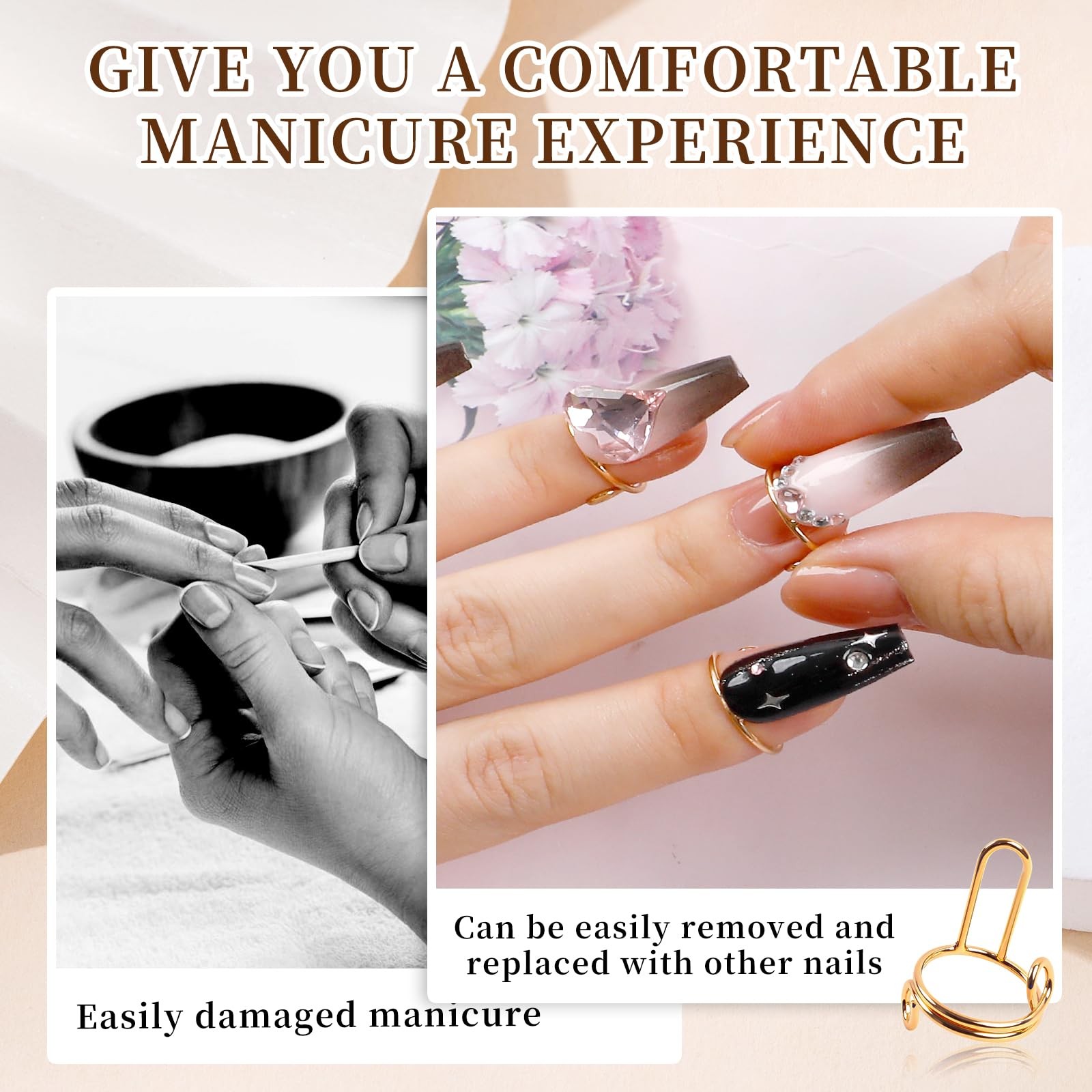 10 Pcs Wudu Nail Rings Adjustable Fingernail Rings Metal Finger Nail Rings