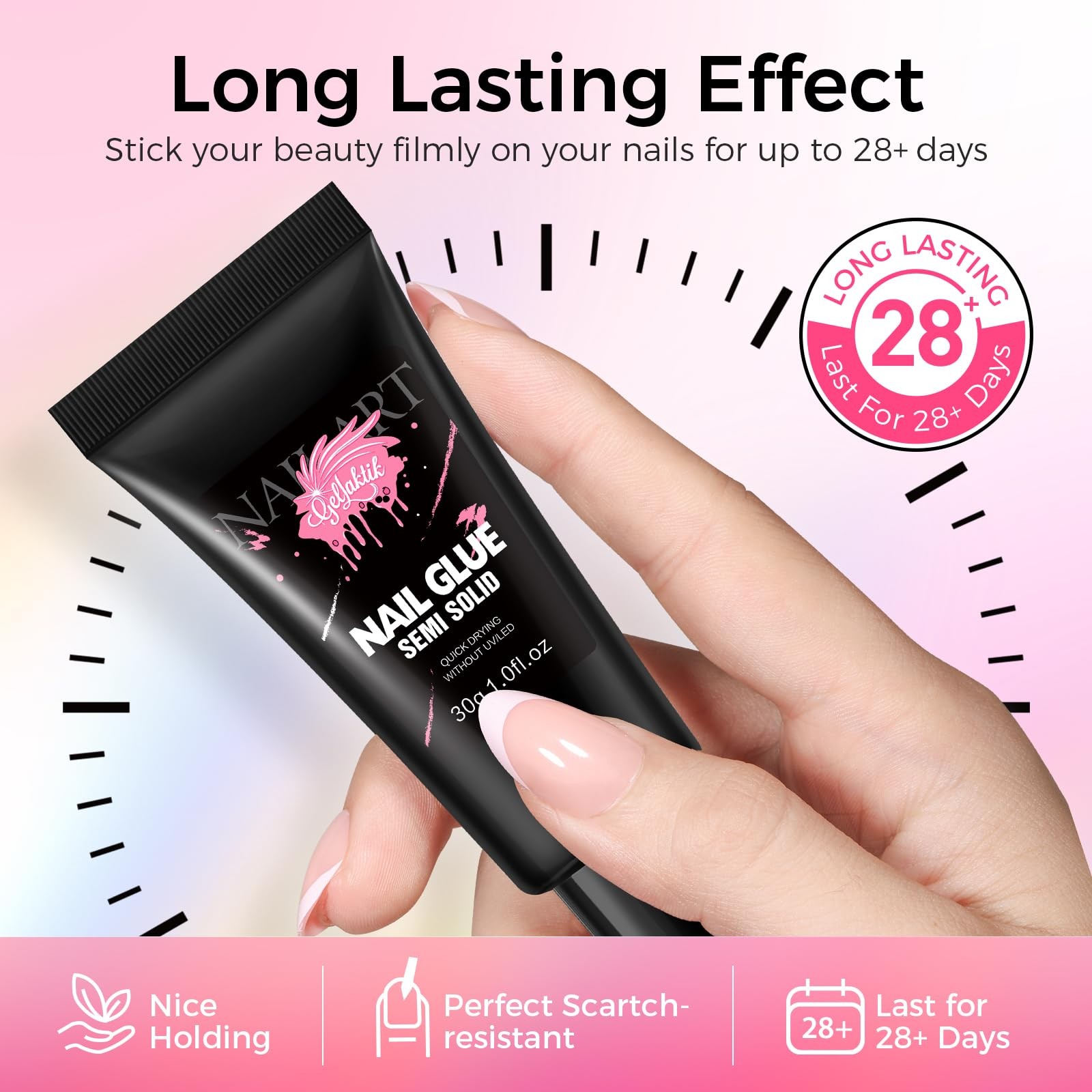 30g Strong Nail Glue for Press On Nails, No UV Lamp Needed | 10s Quick Drying &