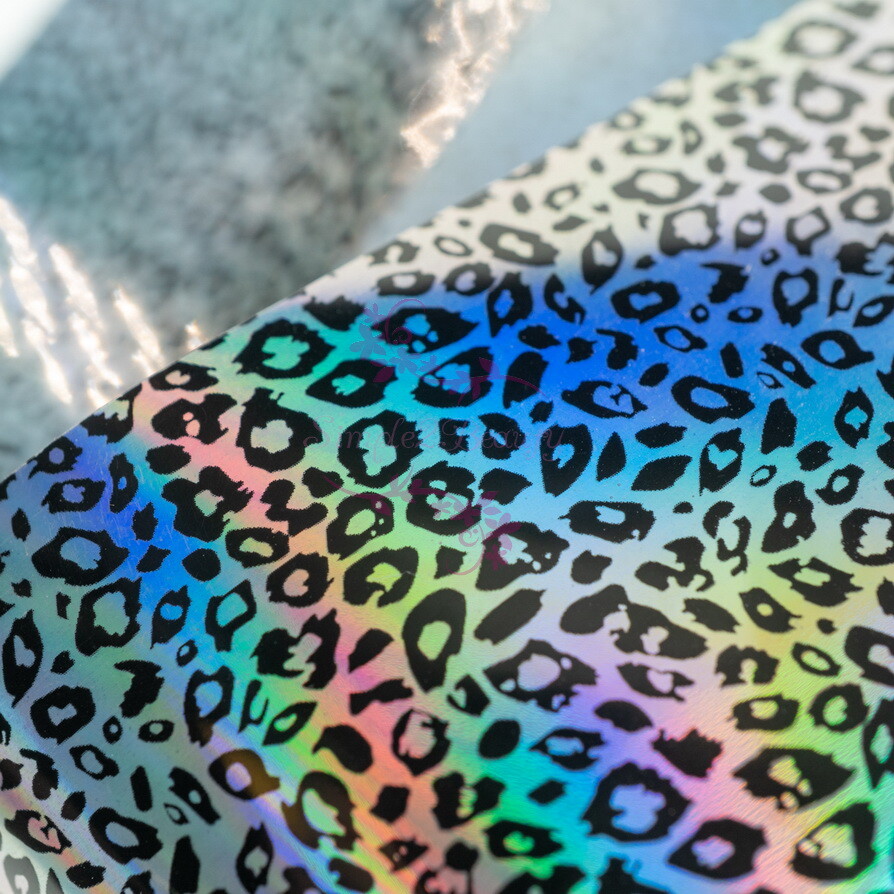 1 Roll 100m Silver Holo Leopard Transfer Paper Film Foil Wrap Nail Art Manicure