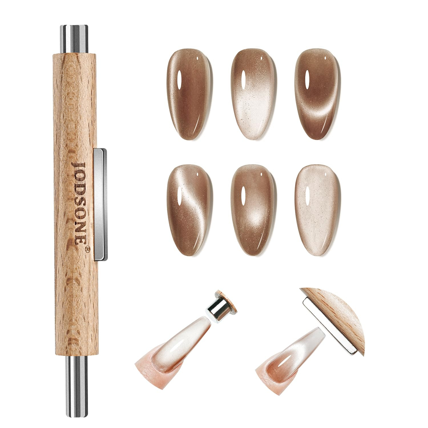 3-In-1 Cat Eye Magnet for Nails, Cylindrical & Square Magnets Nail Art Pens,Mult