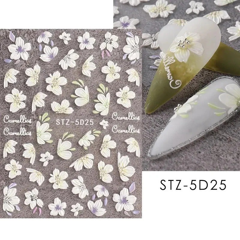 10/50/100 3D Nail Art Sticker Transfer Self Adhesive Decal Decor Design Manicure