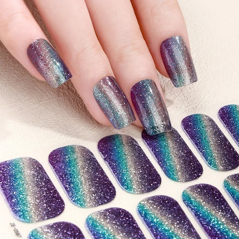 Full Size Nail Wraps Stickers Polish Look Art Self Stick Strips USA