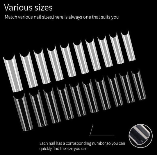 100/500Pcs XXL C Curve Half Cover French Artificial False Nail Tips -Jargod