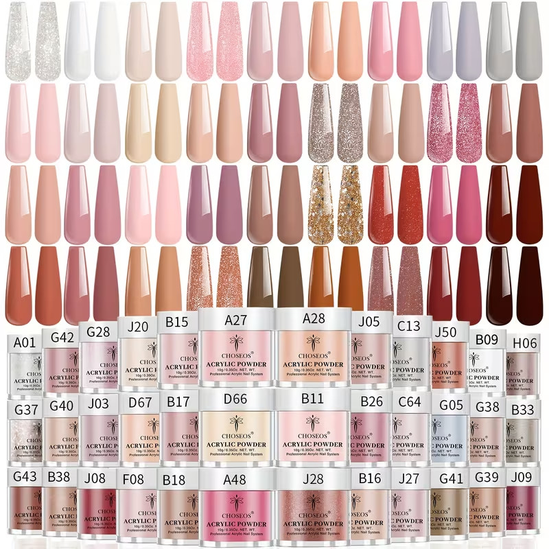 Acrylic Nail Powder Collection – 36 Vibrant Colors for Professional Nail Art
