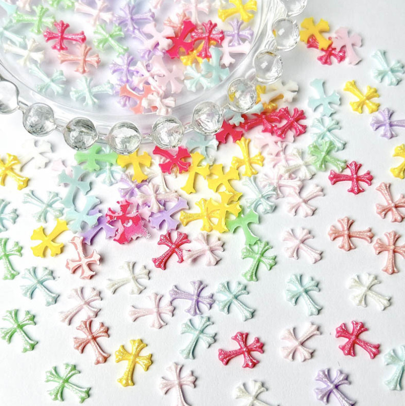 20Pcs Mixed Nail Art Charms Jewelry Accessories Resin Flat Back Cross DIY NH25
