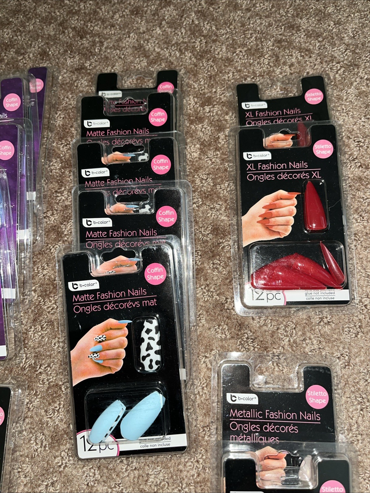 Artificial Nails B-color Multicolor Assorted Glue Not Included 36 Packs Of 12.