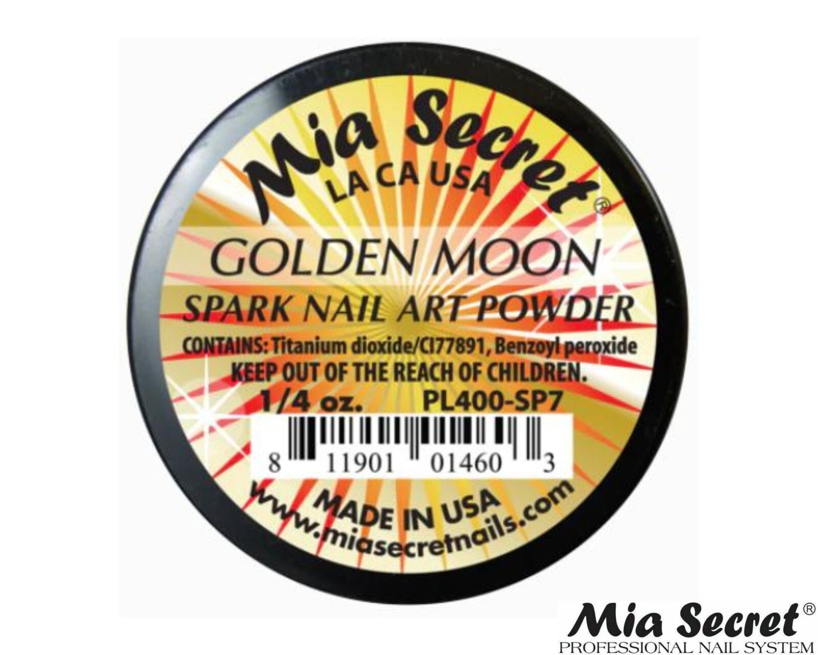 Mia Secret Nail Art Powder Spark Collection (GOLDEN MOON) 1/4oz