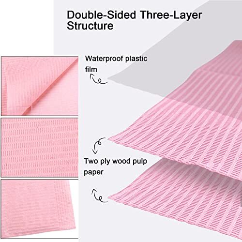 125PCS Disposable Nail Art Table Towels Mat 13″ X 17″ Waterproof 3 Ply Pink