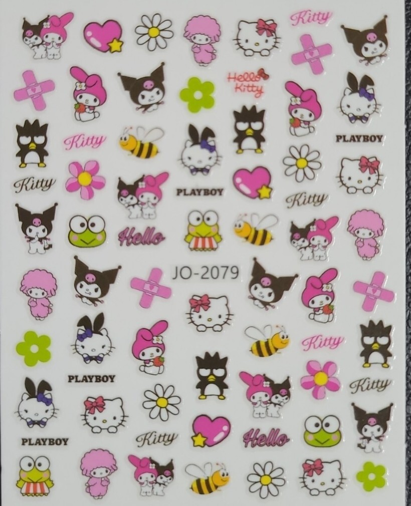 Hello Kitty ,My Melody, Kuromi Nail Art Stickers