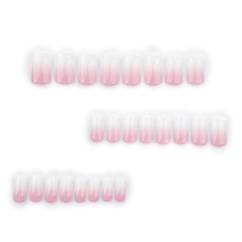 White Ombre Fake Nails Square 1 Fl Oz (Pack of 24) Style 13