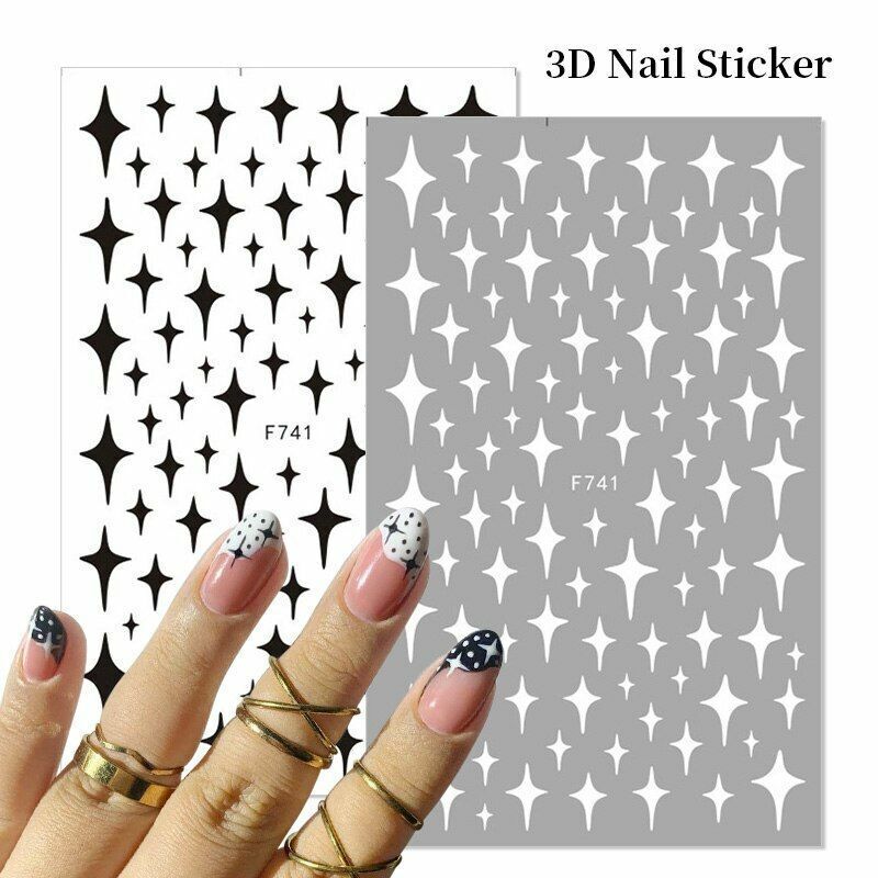 3D Nail Art Stickers Decals Transfers Valentines Day Love Hearts Stars NS44