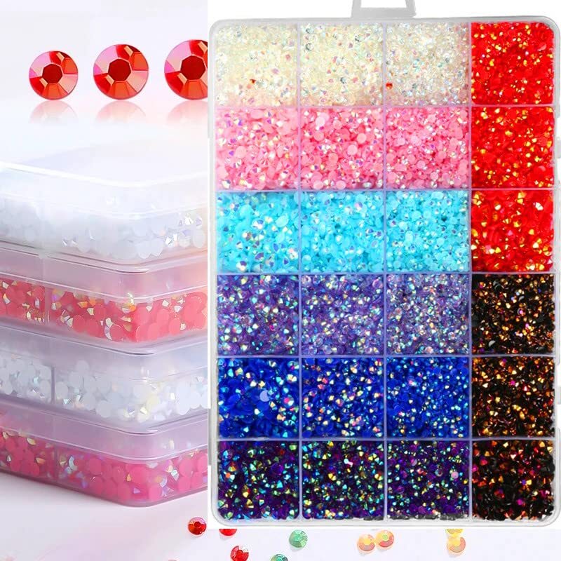 23200PCS Mixed Size 3 4 5MM Jelly ab Resin Rhinestones Box with Tools for Tum…