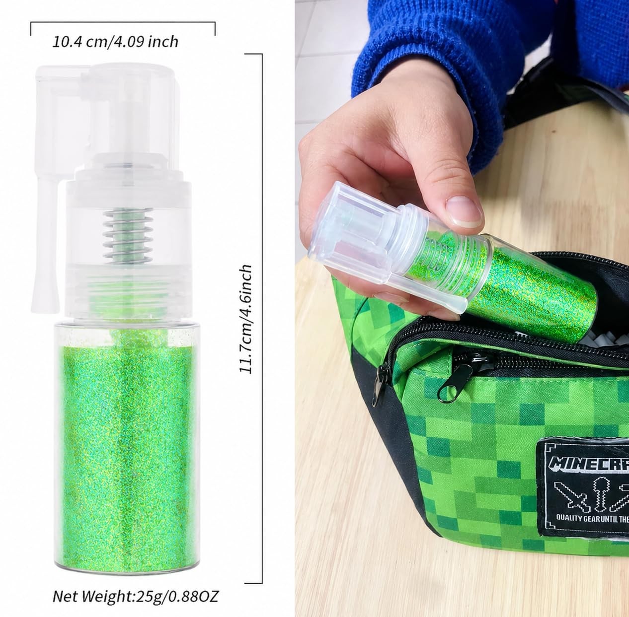 Green Body Hair Glitter Spray, Shinny Sparkle Glitter Spray for Clothes,Loose…