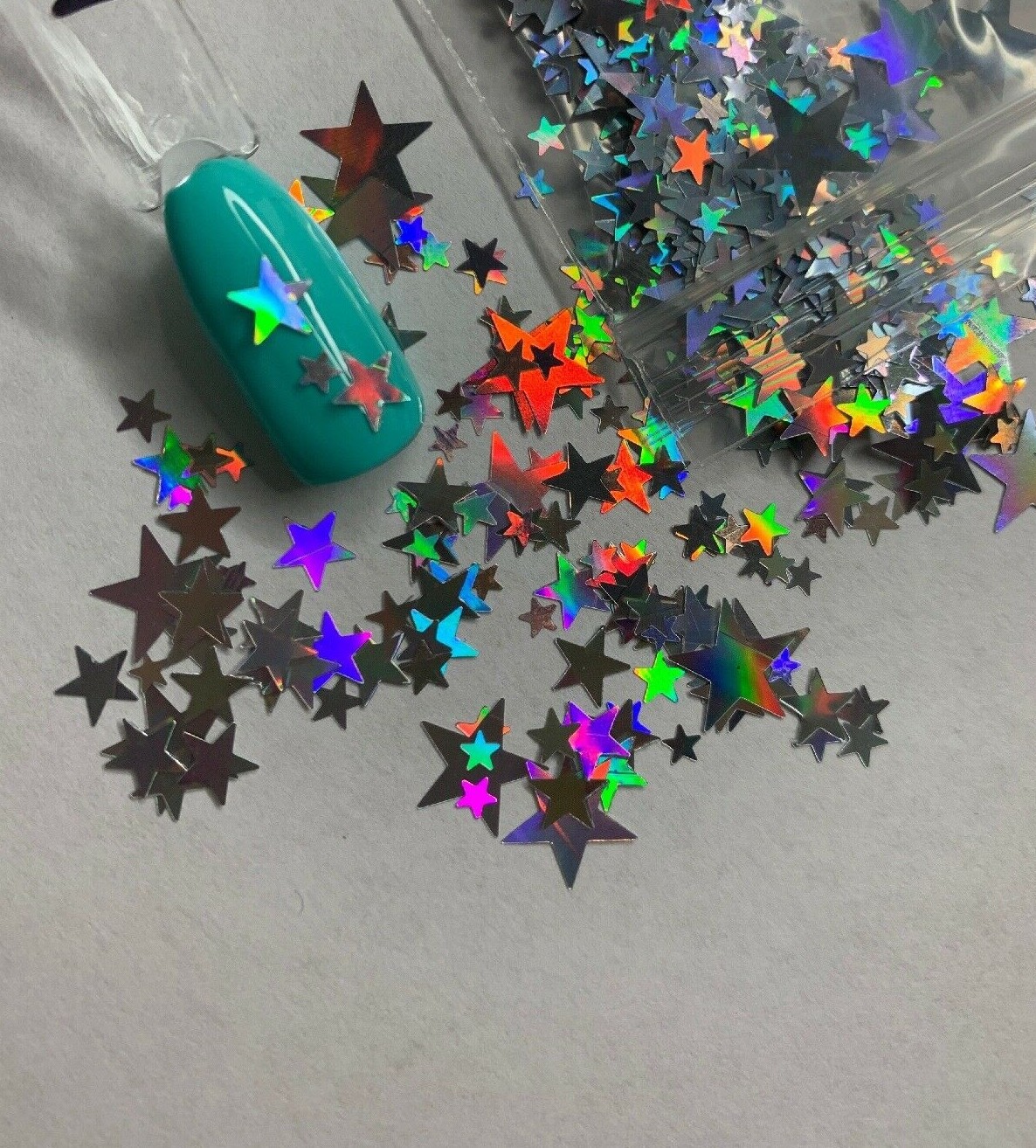 Holographic Mixed Sizes Star Glitter | 1 TSP | Gel Nail Art & Acrylic