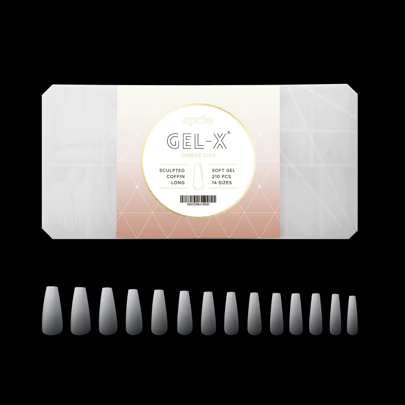 Apres Gel-X Ombre Sculpted Coffin Long (Box of 210 Tips)