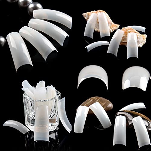 Natural French Nail Tips 500pcs Acrylic Fake Nails Coffin Square Nails Tips