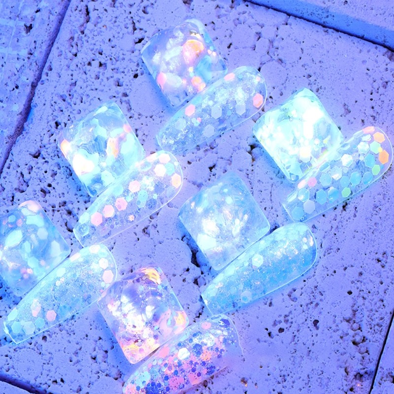 18/24 Color Glitter Powder Sequins Luminous Chunky Glitter Sequins