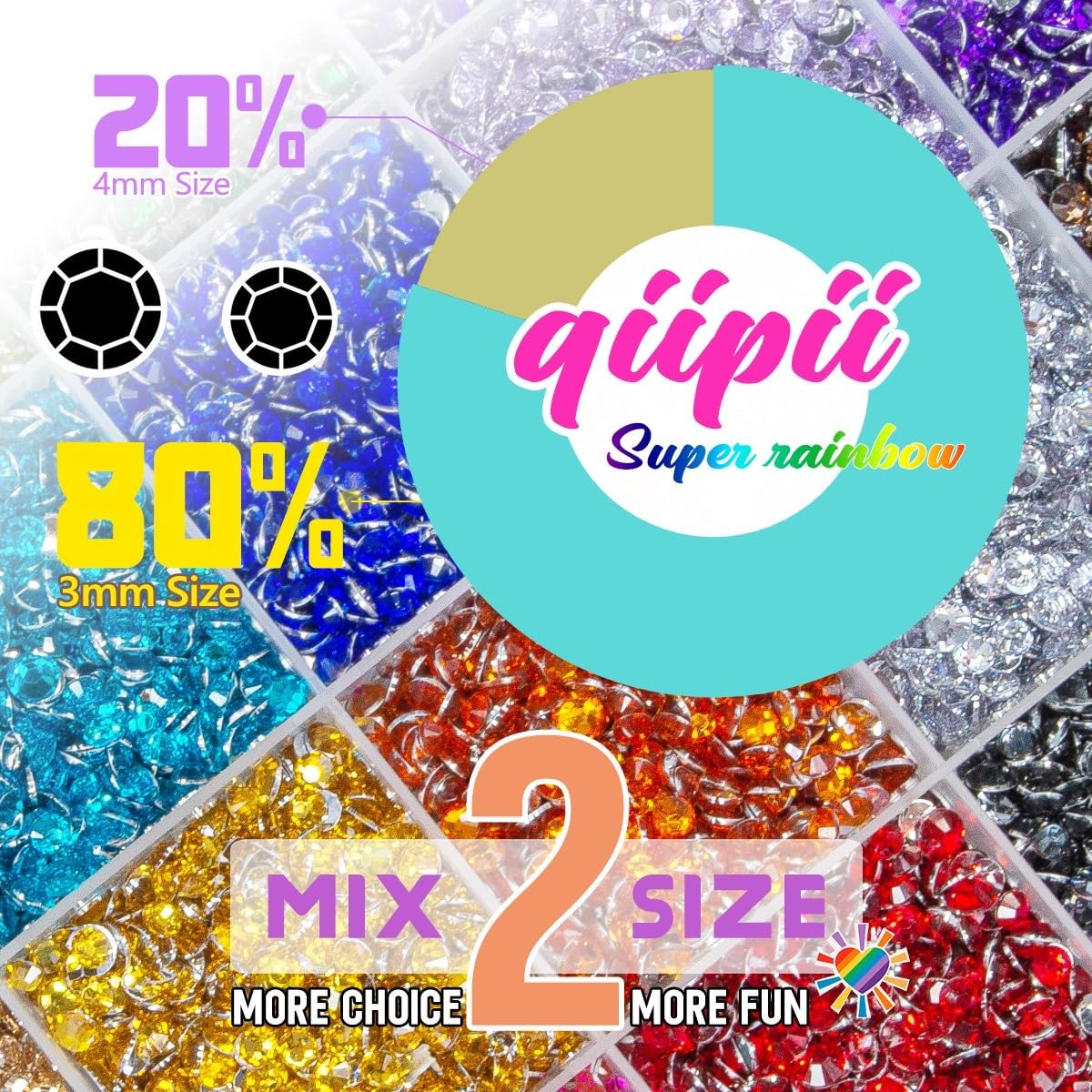 20000PCS 24 Color Resin Rhinestones w B7000 Jewelry Glue for Bedazzling Craft…