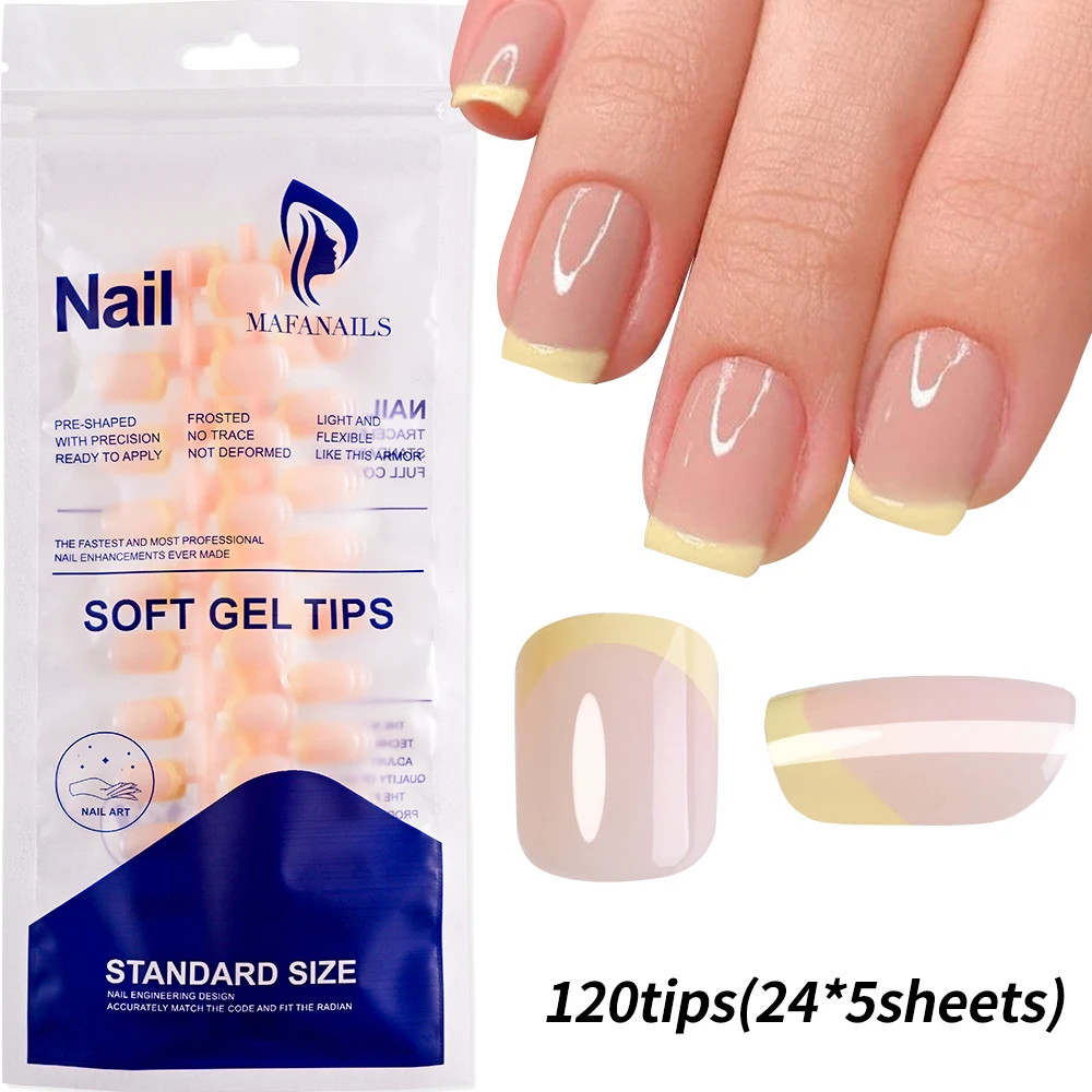 240/120Pcs Colorful French Press On Nails Short Square Full Cover Fake Nail Tips